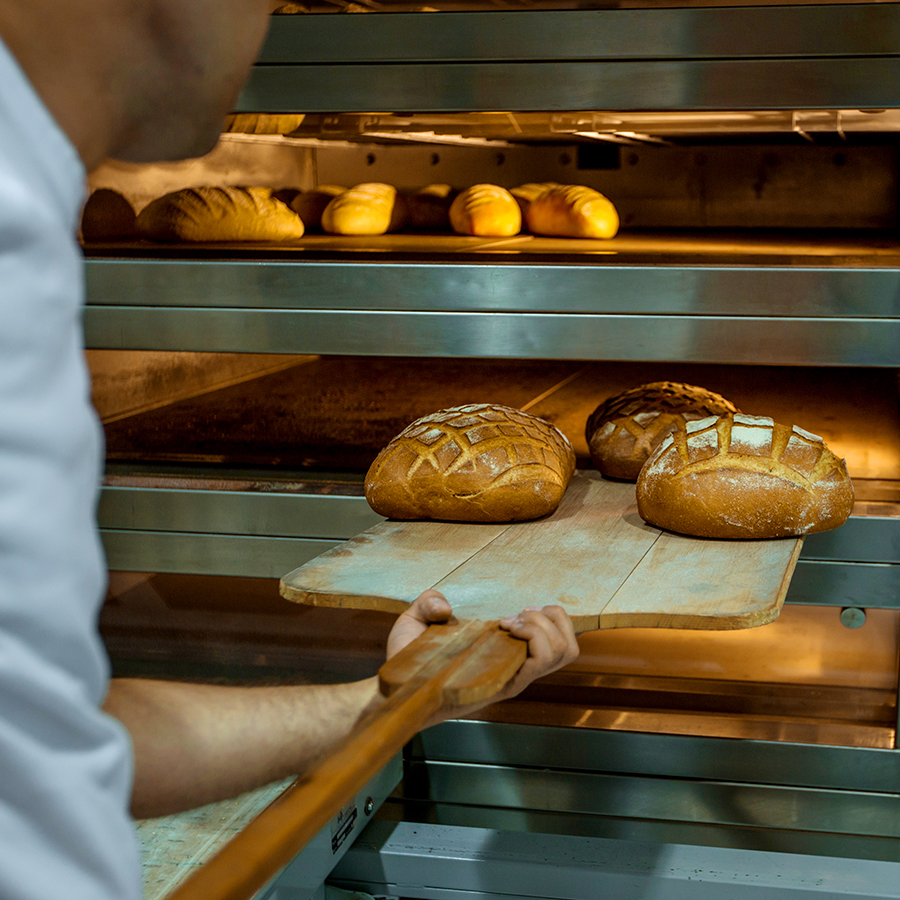 Fresh bread from oven